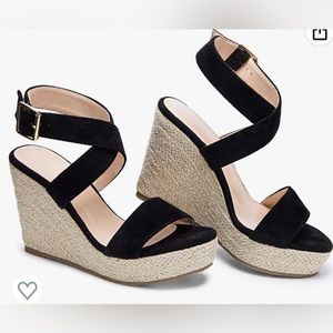 Wedge Platform Espadrille Cross Ankle Strap